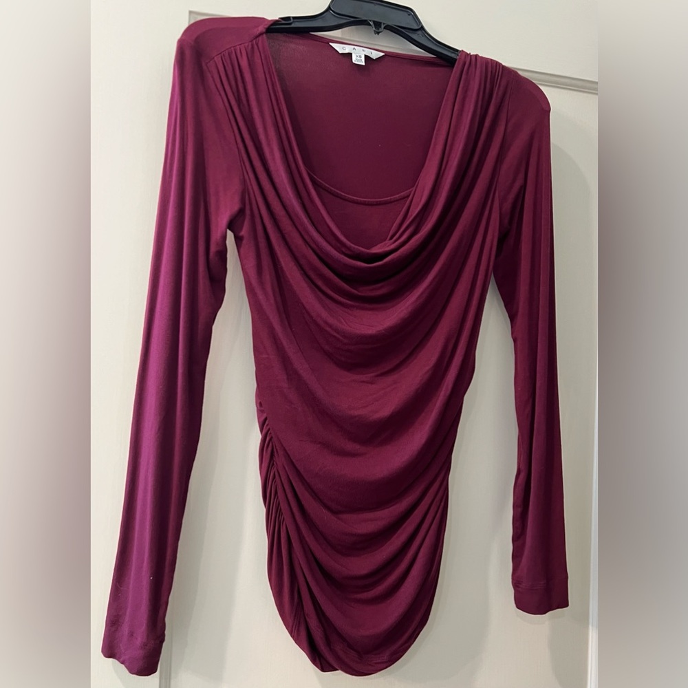 CAbi long sleeve drape shirt, XS